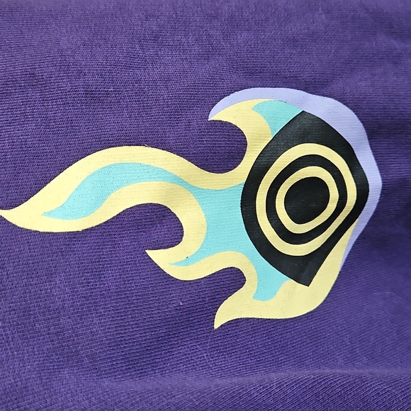 INSOMNIAC Fireball Purple Full Zip Hoodie Kangaroo pocket- Purple, Med- EUC RAVE - Picture 8 of 8